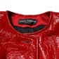Dolce & Gabbana Red Wool Single Breasted Trench Coat Jacket