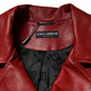 Dolce & Gabbana Red Leather Belted Full Zip Trench Coat Jacket