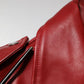 Dolce & Gabbana Red Leather Belted Full Zip Trench Coat Jacket
