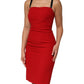 Dolce & Gabbana Red Stretch Bodycon Sheath Knee Length Dress