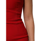 Dolce & Gabbana Red Stretch Bodycon Sheath Knee Length Dress