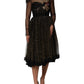 Dolce & Gabbana Black Crystal Heart Embellished A-line Dress
