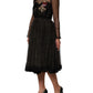 Dolce & Gabbana Black Crystal Heart Embellished A-line Dress