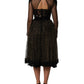 Dolce & Gabbana Black Crystal Heart Embellished A-line Dress