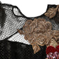 Dolce & Gabbana Black Crystal Heart Embellished A-line Dress