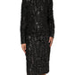 Dolce & Gabbana Black Sequin Bouclé Tweed Sheath Dress