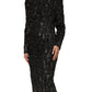 Dolce & Gabbana Black Sequin Bouclé Tweed Sheath Dress