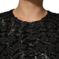 Dolce & Gabbana Black Sequin Bouclé Tweed Sheath Dress