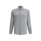 Brunello Cucinelli Gray Cotton Pattern Shirt