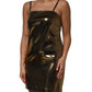 Dolce & Gabbana Metallic Gold Sleeveless A-line Mini Dress