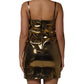 Dolce & Gabbana Metallic Gold Sleeveless A-line Mini Dress