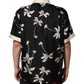 Dolce & Gabbana Black Printed Silk Short Sleeves Casual Shirt