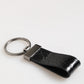 Dolce & Gabbana Black Leather Logo Metal Ring Keychain Holder Men Keyring Mens