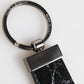 Dolce & Gabbana Black Leather Logo Metal Ring Keychain Holder Men Keyring Mens