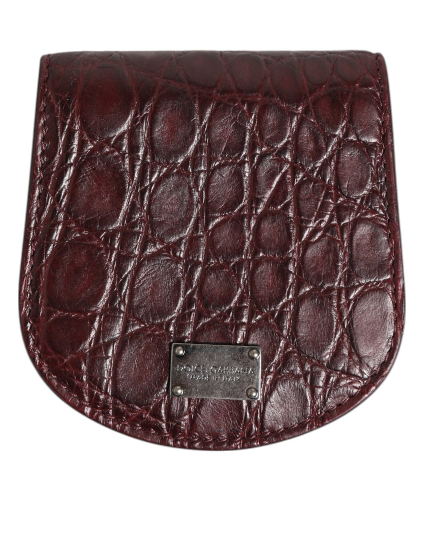 Dolce & Gabbana Burgundy Exotic Skin Coin Condom Case Holder Pocket Wallet Mens Wallet
