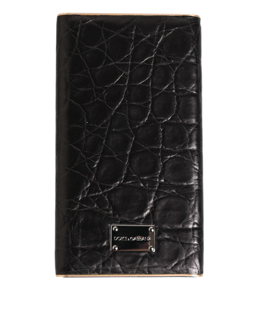 Dolce & Gabbana Black Leather Exotic Skin 3000mAh Power Bank Charger USB Mens