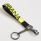 Dolce & Gabbana Yellow Logo Nylon Silver Brass Holder Keychain Keyring Mens