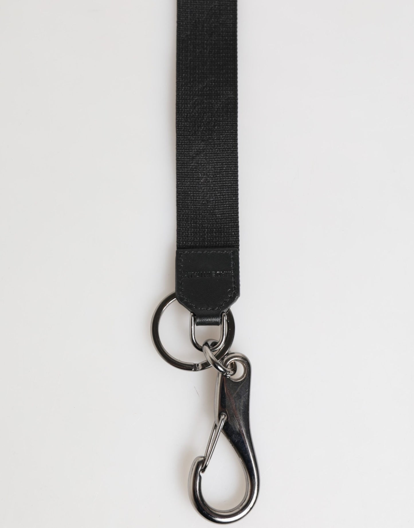 Dolce & Gabbana Black Red Polyester DG Logo Silver Men Keychain Keyring Mens