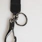 Dolce & Gabbana Black Red Polyester DG Logo Silver Men Keychain Keyring Mens