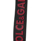 Dolce & Gabbana Black Red DG Logo Polyester Silver Men Keychain Keyring Mens