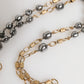 Dolce & Gabbana Gold Tone Beaded Chain Religious Cross Necklace
