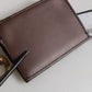 Dolce & Gabbana Brown Calf Leather Zip Logo Keyring Coin Purse Men Wallet Mens Wallet