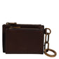 Dolce & Gabbana Brown Calf Leather Zip Logo Keyring Coin Purse Men Wallet Mens Wallet