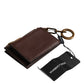 Dolce & Gabbana Brown Calf Leather Zip Logo Keyring Coin Purse Men Wallet Mens Wallet