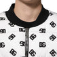 Dolce & Gabbana White DG Monogram Full Zip Quilted Jacket