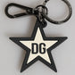 Dolce & Gabbana White Black DG Logo Star Rubber Men's Keychain Keyring Mens