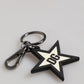 Dolce & Gabbana White Black DG Logo Star Rubber Men's Keychain Keyring Mens
