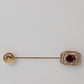 Dolce & Gabbana Rhinestone Embellished Sterling Silver Collar Brooch Pin