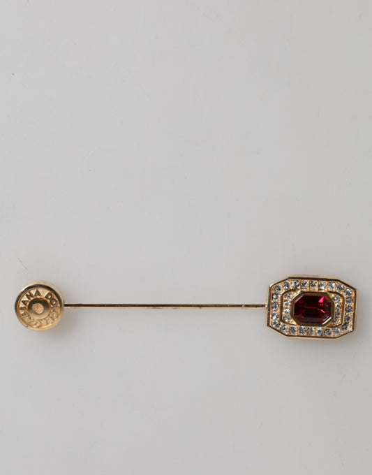 Dolce & Gabbana Rhinestone Embellished Sterling Silver Collar Brooch Pin