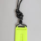 Dolce & Gabbana Yellow Green Rubber DG Embossed Adjustable Badge Holder Mens