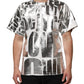 Dolce & Gabbana White Metallic Print Cotton CrewNeck T-shirt
