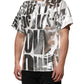 Dolce & Gabbana White Metallic Print Cotton CrewNeck T-shirt