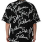 Dolce & Gabbana Black Logo Print Cotton Crew Neck  T-shirt