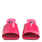 Dolce & Gabbana Pink Open Toe Block Heel Mules Sandals Shoes