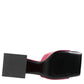 Dolce & Gabbana Pink Open Toe Block Heel Mules Sandals Shoes