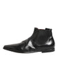 Dolce & Gabbana Black Chelsea Slip On Men Ankle Boots Shoes