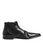 Dolce & Gabbana Black Chelsea Slip On Men Ankle Boots Shoes
