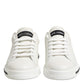 Dolce & Gabbana Black White Leather Portofino Sneaker Shoes