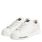 Dolce & Gabbana Black White Leather Portofino Sneaker Shoes