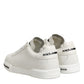 Dolce & Gabbana Black White Leather Portofino Sneaker Shoes
