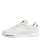 Dolce & Gabbana Black White Leather Portofino Sneaker Shoes