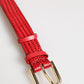 Dolce & Gabbana Red Exotic Leather Gold Tone Metal Buckle Women Armband
