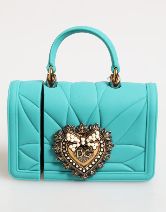 Dolce & Gabbana Turquoise Silicone Devotion Heart Cover Bag Airpods Case Womens