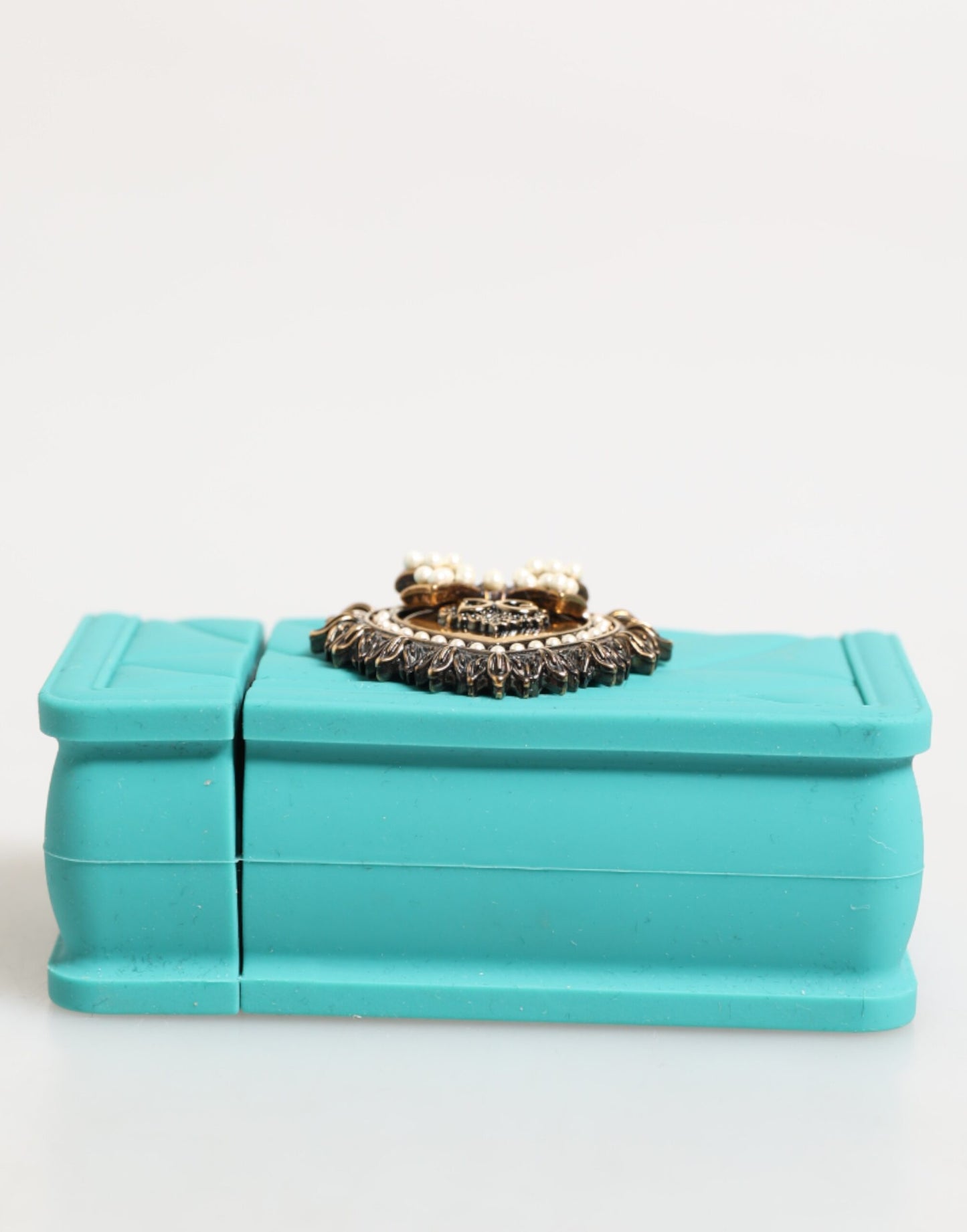 Dolce & Gabbana Turquoise Silicone Devotion Heart Cover Bag Airpods Case Womens