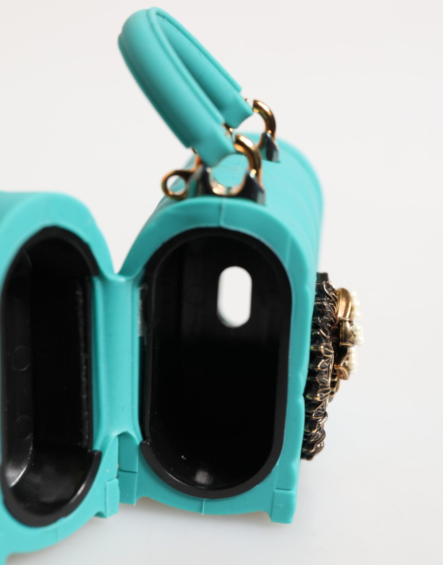 Dolce & Gabbana Turquoise Silicone Devotion Heart Cover Bag Airpods Case Womens