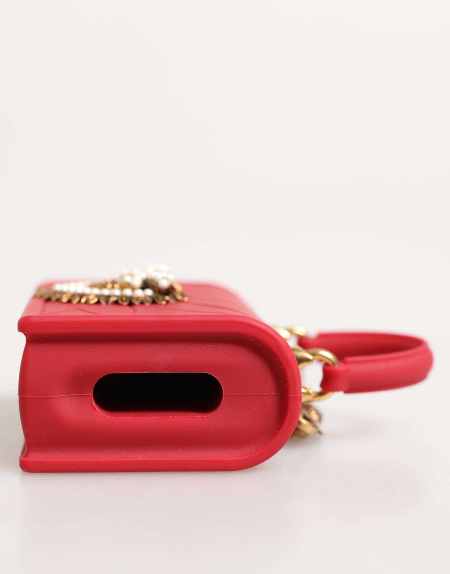 Dolce & Gabbana Red Silicone Devotion Heart Cover Bag Women Airpods Case Womens